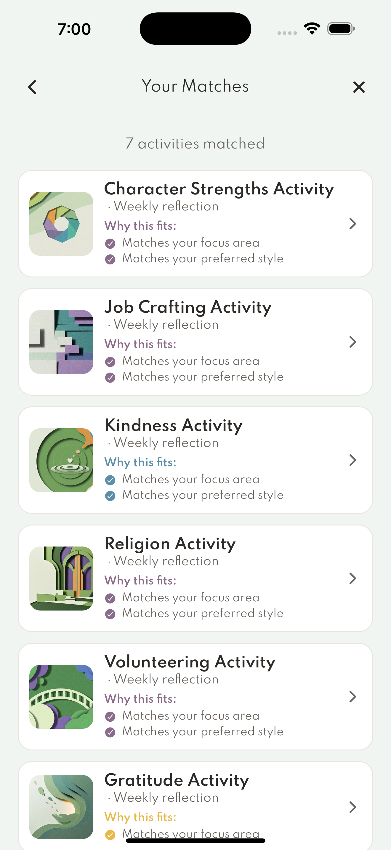 Answer a few questions and get personalized recommendations